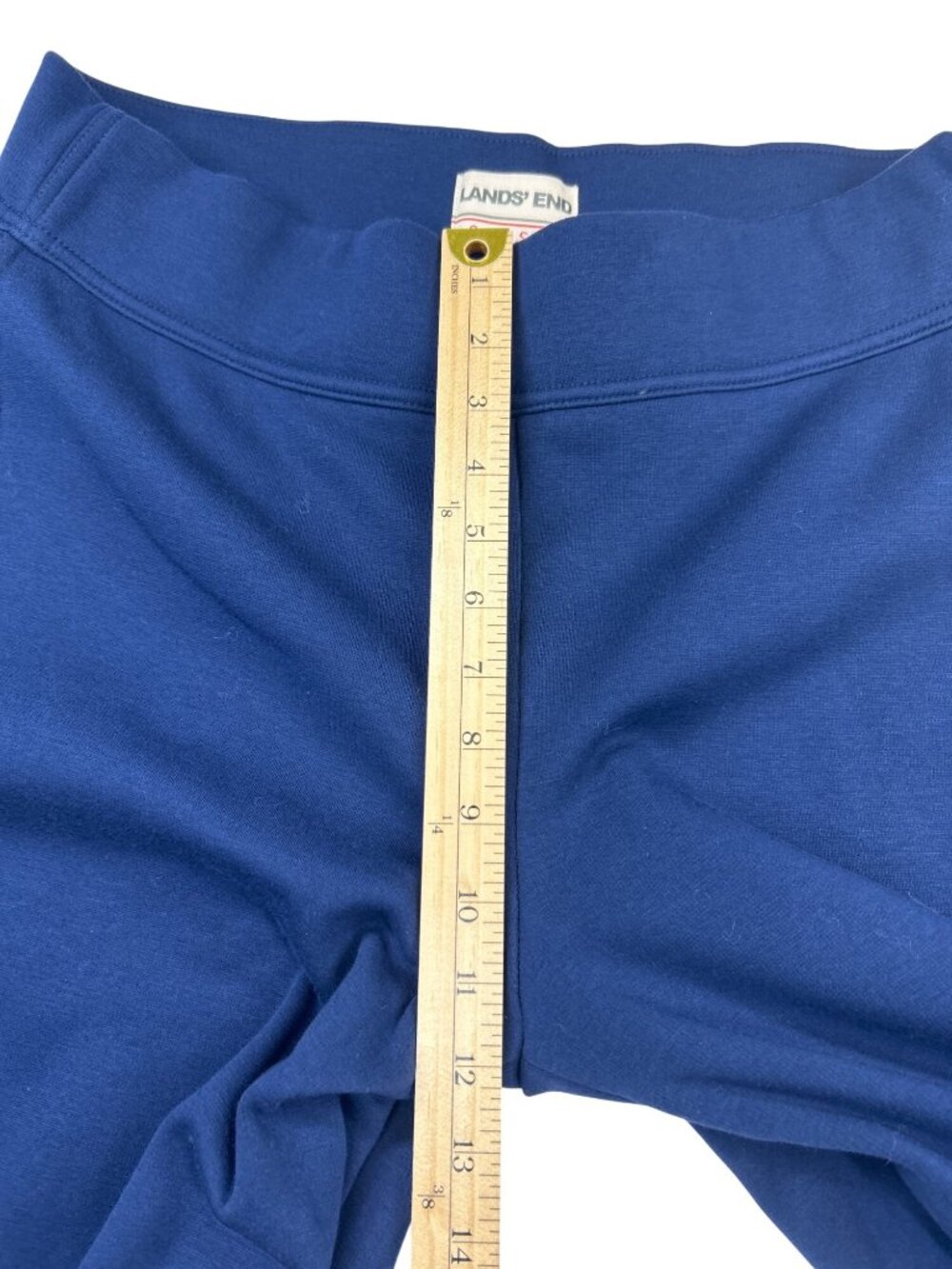 Lands’ End Navy Blue Knit Wide Leg Sweatpants Women's L  Comfortable Pull-On - Picture 6 of 10